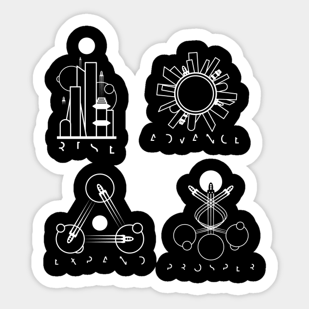 MINIMALISM SET 4 Sticker by NoirPineapple